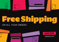 Free Shipping Boxes Postcard Design