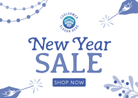 Rustic New Year Sale Postcard Image Preview