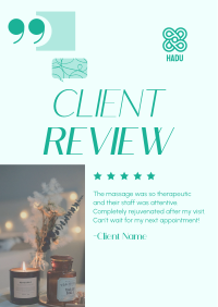 Spa Client Review Poster Design