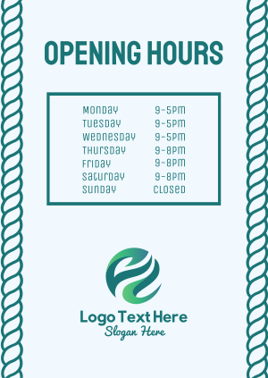Opening Hours Poster