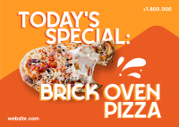 Brick Oven Pizza Postcard Design