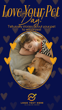 Retro Love Your Pet Day Facebook Story Design