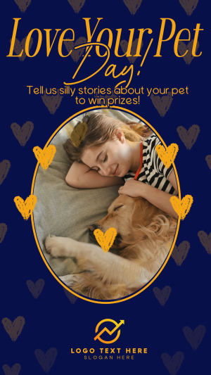 Retro Love Your Pet Day Facebook story Image Preview