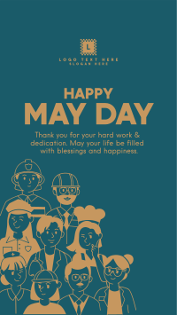 Happy May Day Workers Facebook Story Design