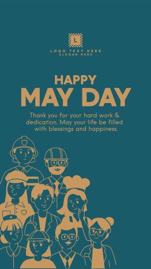 Happy May Day Workers Facebook story Image Preview
