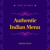 Authentic Indian Cuisine Instagram post Image Preview