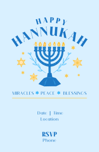 Hanukkah Menorah Greeting Invitation Preview