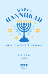 Hanukkah Menorah Greeting Invitation Image Preview