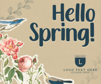 Scrapbook Hello Spring Facebook Post Design