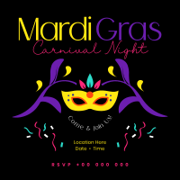 Mardi Gras Carnival Night Instagram Post Preview
