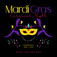 Mardi Gras Carnival Night Instagram Post Design
