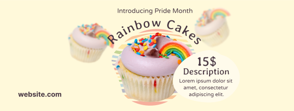 Pride Rainbow Cupcake Facebook Cover Design Image Preview