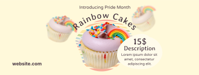 Pride Rainbow Cupcake Facebook cover Image Preview