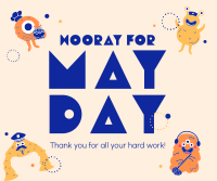 Hooray May Day Facebook Post Design
