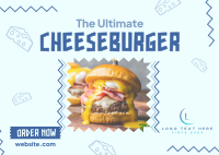 Classic Cheeseburger Postcard Design