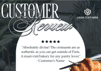 Pastry Customer Review Postcard Image Preview