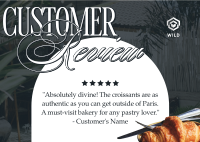 Pastry Customer Review Postcard Design