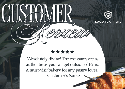 Pastry Customer Review Postcard Image Preview