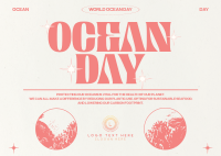 Retro Ocean Day Postcard Image Preview