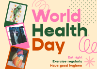 Retro World Health Day Postcard Design