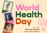 Retro World Health Day Postcard Image Preview