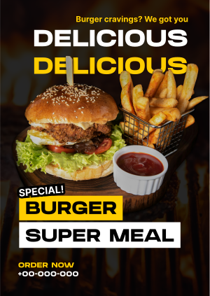 Special Burger Meal Poster Image Preview