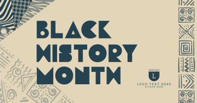 Patterned Black History Facebook ad Image Preview