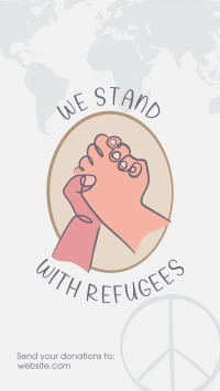 World Refugee Hand Lineart Facebook story Image Preview