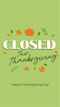 Closed for Thanksgiving Instagram story Image Preview