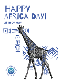 Giraffe Ethnic Pattern Poster Design