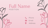 Floral Brush Outline Business Card Image Preview