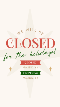Holiday Closing Badge Facebook story Image Preview