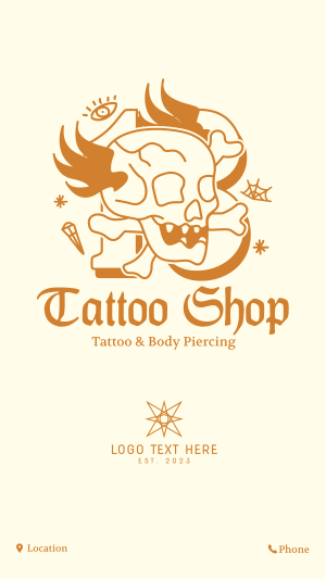 Traditional Skull Tattoo Instagram story Image Preview