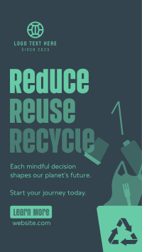 Reduce Reuse Recycle Waste Management Facebook Story Design
