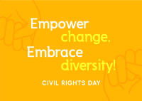 Empowering Civil Rights Day Postcard Design