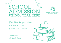 School Admission Year Postcard Image Preview