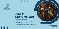 Fast Home Repair Twitter Post Design
