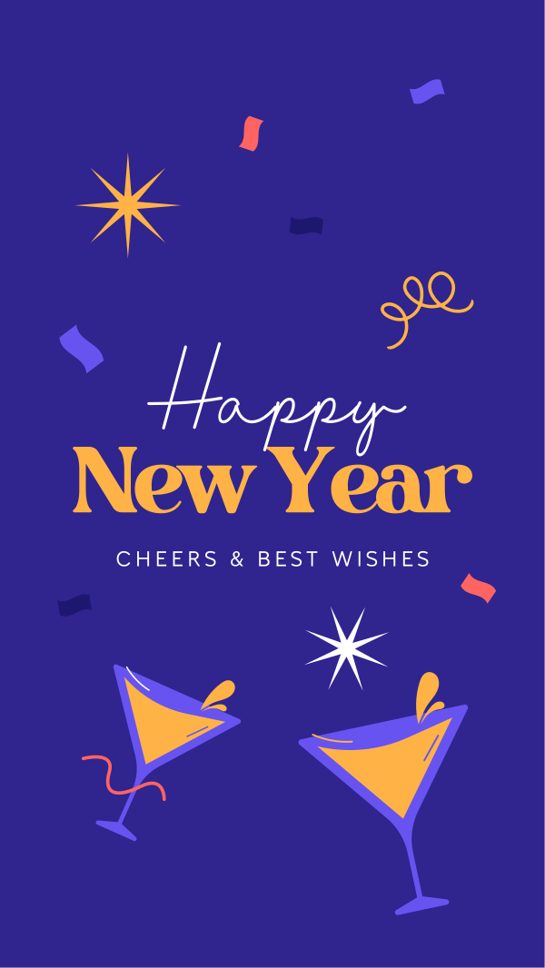 Cheers to the New Year Instagram Story Design