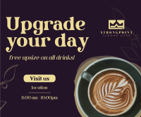 Free Upgrade Upsize Coffee Facebook Post Design