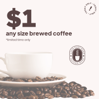 $1 Brewed Coffee Cup Instagram post Image Preview