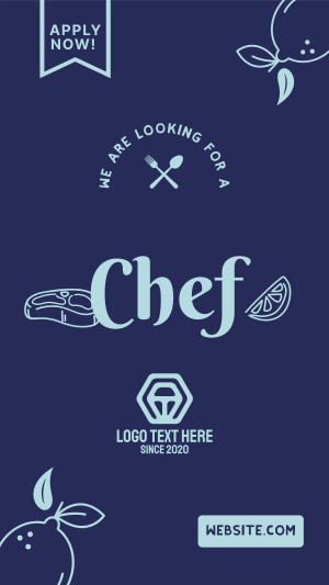 We are Hiring Chef Instagram story