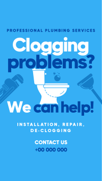 Clogging Plumbing Maintenance TikTok Video Design