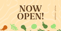 Now Open Vegan Restaurant Facebook ad Image Preview