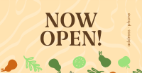 Now Open Vegan Restaurant Facebook Ad Design