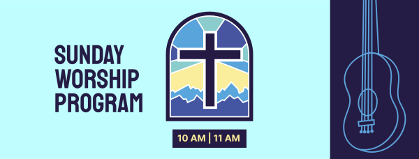 Sunday Worship Program Facebook Cover Design Image Preview