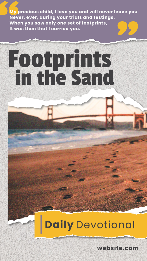 Footprints in the Sand Instagram Story Design Image Preview