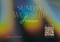 Radiant Sunday Church Service Postcard Design