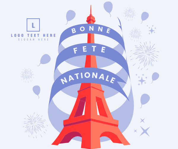 Bastille Day Celebration Facebook Post Design