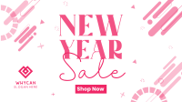 New Year Blob Sale Facebook Event Cover Design