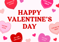Valentine Candy Hearts Postcard Design